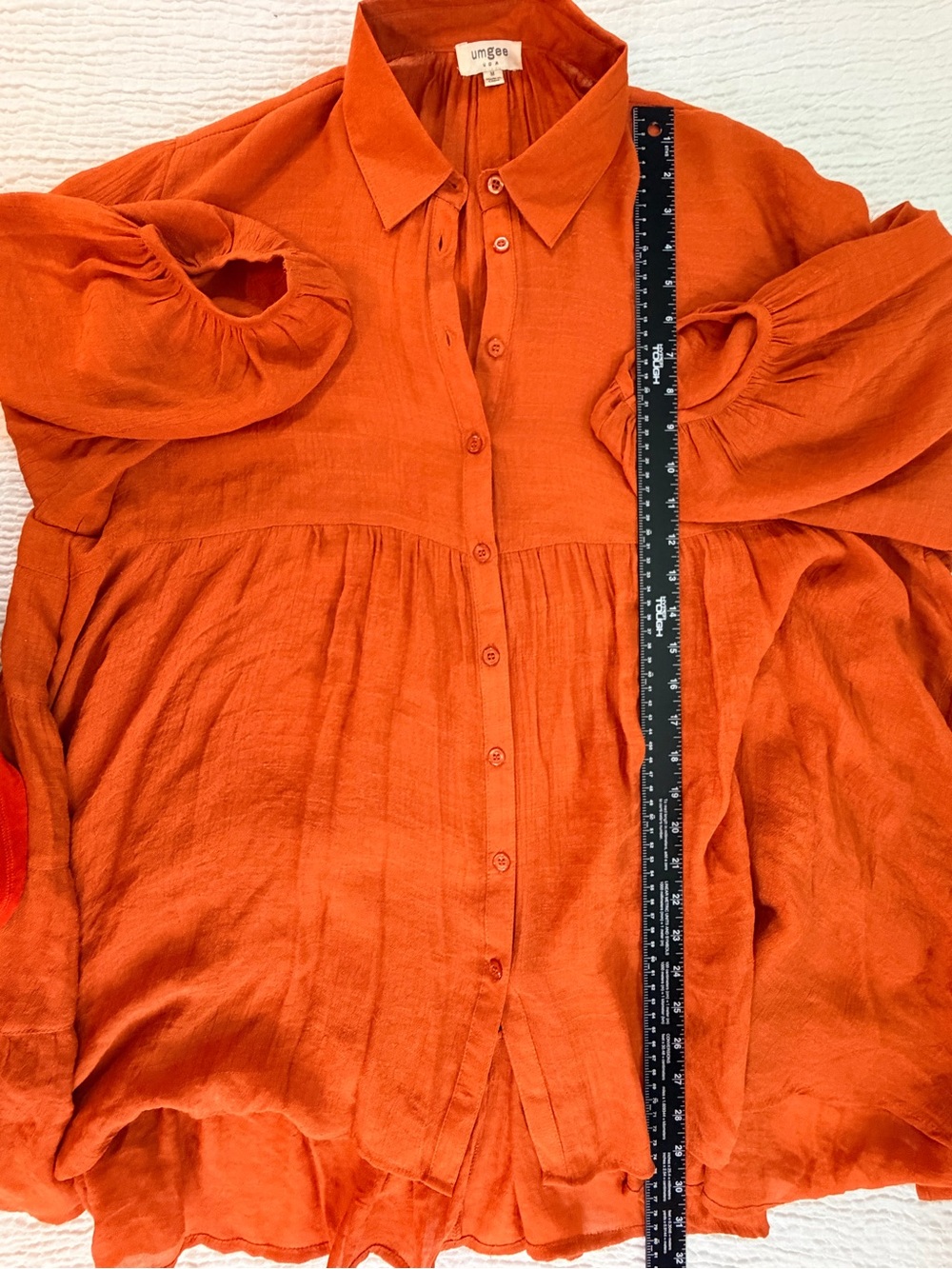 Umgee Rust High-Low Button Front Tunic Top M - Picture 8 of 9